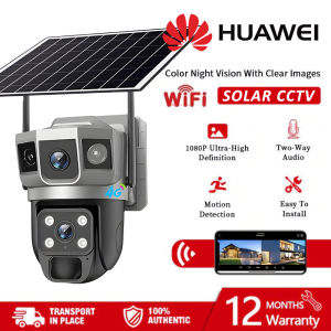 Huawei Solar Three-Lens CCTV Camera Wifi Connect 360 With Solar Panel and Battery 4G/WIFI Smart IP Security Camera Auto Tracking Two-Way Audio Night Vision Waterproof