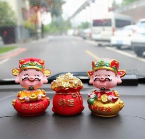 ✅1Set Car decoration product cute shake head Cai Sheng Ye+ Money bag /财神爷+福袋(财神爷摇头)