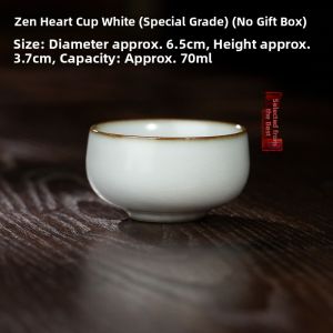 San Qing Tang Ceramic Tea Cup Master Cup Ru Kiln Large Size Crackled Drinking Cup Gongfu Tea Set Handmade Traditional Chinese Style