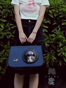 Portable Shoulder Pet Bag - breathable portable pet bag space capsule cross-body pet bag