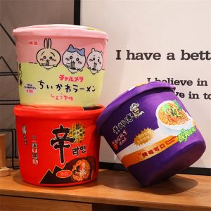 Cartoon Artificial Pickled Cabbage Instant Noodle Bucket 2-in-1 Pillow Blanket Red-Cooked Beef Instant Noodle Girl Nap Blanket Pillow