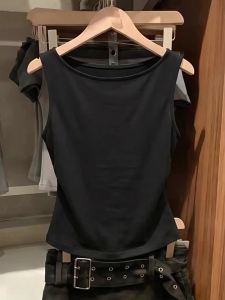 DVDK | French Style Black Halter Tank Top Summer No-Sleeve