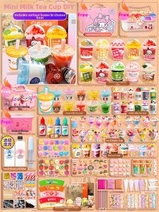 DIY Craft Toy Set Mini Milk Tea Cup Stickers