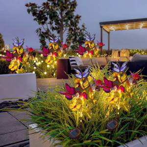 Flower Light Outdoor Waterproof Solar Butterfly Lights For Landscape Passage Courtyard Outdoor Decorative Lights