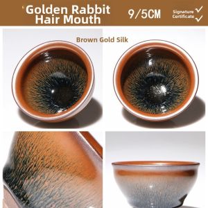 Yohen Tenmoku Silver Hairs Spotted Tea Cup