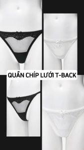 Quần lót lưới t-back WANNABE QLL03 quần chíp 1 dây sau mông tam giác lưới xuyên thấu trong suốt viền ren xinh xắn phía trước