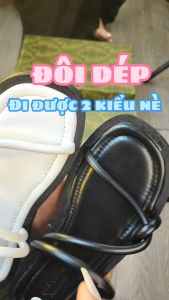 HOÀN TIỀN 15% - KÈM VIDEO Dép Nữ PUBUN đế 3cm Quai Da Chéo Màu Đen Trắng Thời Trang Cá Tinh Đẹp Xinh Đế Bằng 3cm Đi Biển Chơi Chống Nước