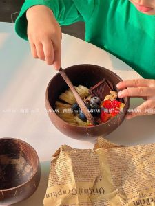 Bát Tròn Bằng Gỗ Nguyên Chất Phong Cách Hàn Quốc Bát Tráng Men Tròn Dùng Trong Gia Đình Bát Đựng Salad Bát Đựng Sữa Chua Tráng Men Phong Cách Tươi Mới