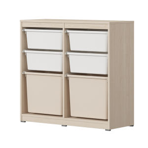 Hanssem | Toy Storage and Feeding Table for Babies Wooden Organizer