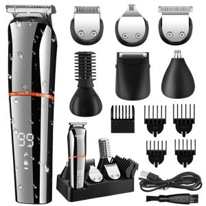 Kemei | Máy Cạo Râu Cắt Tóc Cắt Lông Mày Cắt Lông Mũi Cắt Lông Tai Kemei All In One Dành Cho Nam Kèm Bộ Dụng Cụ Chăm Sóc Cơ Thể Với 5 Lưỡi Dao Có Thể Điều Chỉnh