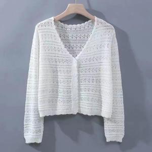 Áo Len Cardigan Dệt Kim Lụa Băng Hở Vai Mùa Hè Áo Khoác Ngoài Thời Trang Cho Nữ Áo Khoác Ngoài Mỏng Thời Trang Hàn Quốc