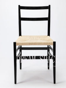 Wabi-sabi Style Handwoven Rattan Solid Wood Dining Chair