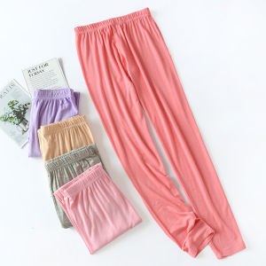 Tagkita Womens Modal Bamboo Fiber Slim Fit Thin Autumn Pants Pure Cotton Base Layer Long Elasticity Nine Points Thermal Underwear