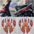 STIKER STRIPING FULL SET LIS LES MOTOR YAMAHA MIO API SPORTY TAHUN 2006 2007. 
