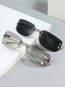 Fashion new demon element rimless sunglasses personality Miding decorative sunglasses trend y2k