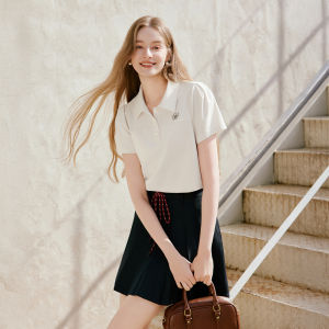 XIANGYING | Polo Collar Short Sleeve T-Shirt