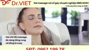 Đai massage vai cổ gáy chuyên nghiệp (4 bi xoay kèm rung và nhiệt) NMS-620H