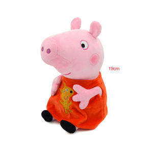 E-STRONG | 19cm Peppa Pig Plush Toys Kawaii George Teddy Bear Mr Dinosaur Cartoon Anime Figure Stuffed Plush Toys Child Christmas Gift Toys