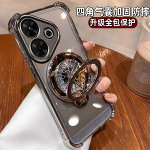 เคสโทรศัพท์ Redmi Note13R แบบครอบเต็มพร้อมฟองน้ำป้องกันการตกหล่นพร้อมขาตั้งและฟิล์มป้องกันเลนส์ ผลิตจากยางยืด