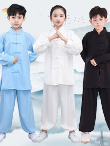 Childrens Martial Arts Practice Suit Cotton Linen Performance Costume Primary Middle School Kung Fu Show Uniform Tai Chi