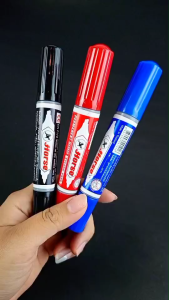 12 ด้าม/กล่อง Horse ปากกาเคมี 2 หัว ตราม้า D-4236 หมึกปากกาเคมีไม่สามารถลบได้ (Permanent)