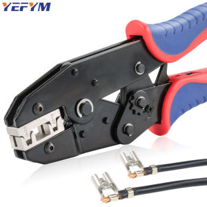 Bộ Dụng Cụ Ép Đầu Nối Dạng Chữ L YEFYM Flag Terminal Spade Dành Cho Đầu Nối Cái Cách Điện/không Cách Điện Đầu Trần 4.8/6.3/FLDNY Kèm Kìm Ratchet