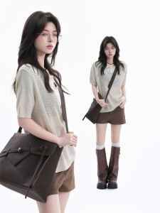 zuocisankon | Retro Lacy Loose Knit Polo Shirt Summer