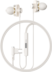 Lenovo | NEW Lenovo YF46 Wired Headphones In-Ear Gaming Earphones 3.5mm/Type-C Lightweight Earbuds With Mic For Mobile Phones Computers