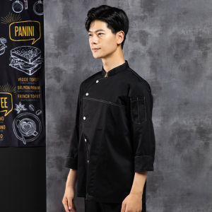 Chef Overalls Mens Chef Long Sleeve Autumn and Winter plus Size Hotel Dining Restaurant Kitchen Restaurant Kitchen High-End Clothing