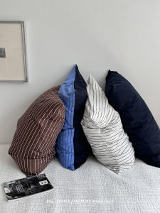 ปลอกหมอนลายทางย้อนยุค ผ้าฝ้าย ชิ้น ไส้หมอนใยสังเคราะห์ ผ้าฝ้าย ชิ้น ผ้าคลุมเตียงสำหรับคนเดียว ระบายอากาศได้ดี ชิ้น ผ้านวมแบบซองจดหมาย