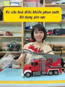 Xe Cứu Hỏa Phun Nước Điều Khiển Từ Xa Sử Dụng Sạc Pin Loại To 9 Kênh Điều Khiển-Xe Đồ Chơi Cho Bé