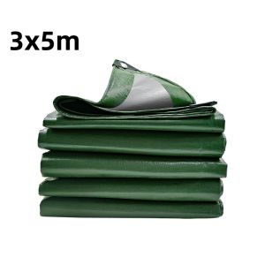 พร้อมส่ง **แถมเชือก** ผ้าใบ ผ้าเต้น ผ้าใบกันฝน ผ้าใบPE  ผ้าใบกันแดด กันสาด ผ้าใบกันแดดกันฝน ผ้าใบอเนกประสงค์ ผ้าคลุมรถ2X2 2X3 2X4 3x4 3X5 4X5 5X6 6X8ม. สีเขียว
