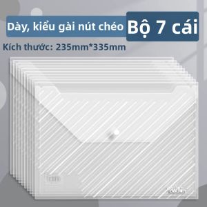 deli | Thư Mục Nhựa Trong Suốt A4 Có Nút Đóng Cho Học Sinh Dung Lượng Lớn Bền Chống Nước