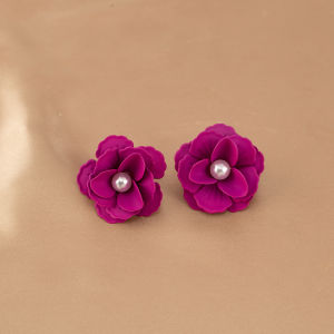 Unique Pearl Flower Earrings 3D Stylish Lady Versatile Clip-On Mosquito Coil Tray No Piercing Required Fashion Jewelry