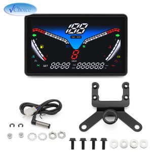 Motorcycle LCD Screen Instrument Otorcycle Electronic Dashboard Moto Speedometer Water Temperature Odometer with Sensor Bracket