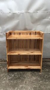 MAITHAI ชั้นวางในครัวไม้สัก ขนาด 33*65*65 ซม. โต๊ะวางในครัว โต๊ะวางเตาแก๊ส ชั้นวางถ้วยจาน ชั้นวางของ ชั้นวางหนังสือ ชั้นวางรองเท้า