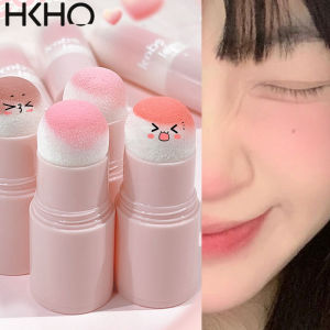 HKHO แท่งบลัชสีชมพูพีชอ่อนคงทนสดใสผงแก้มสีที่ปัดสีธรรมชาติ