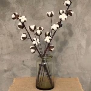 COTTON Dried Dry Preserved Artificial Flower Bouquet Plant Living Room Home Decor Decoration Bunga Hiasan Rumah (10PCS)