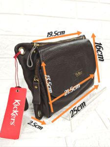 KicKers Genuine Leather Men Sling Bag & Chest Bag & Clutch Bag 3 In 1 78930 25cm2.5cm16cm