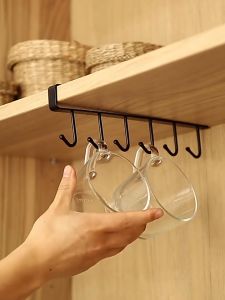 Kitchen Hanging Seamless Nail-free Iron Cabinet | Storage Rack Row Hook