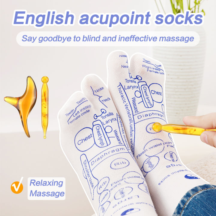 1 Pairs Reflexology Socks Acupoint Socks Acupressure Socks with Massage ...