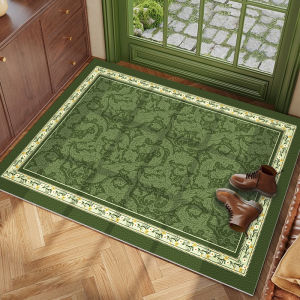 American Retro Green Entrance Door Mat Washable PVC Doorway Hallway Carpet Mats Door Mat Stain Resistant