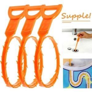 Kitchen Sink Sewer U-Shaped Cleaning Hook Pipe Hair Cleaning Dredge Bathroom Sewer Anti-Clogging Cleaning Tool Random Color
