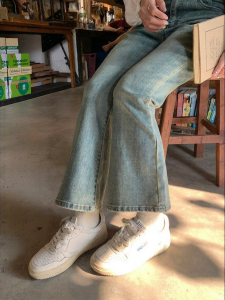 Quần jeans nữ imimtuan ống loe cạp cao tôn dáng thon gọn phong cách Hàn Quốc 
