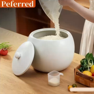 5KG /10kilos Ceramic Rice Dispenser Rice Storage Rice Organizer Insect-Proof Sealed Grain Container aesthetic porcelain rice jar