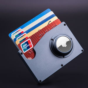 Ultra Thin Metal Rfid Airtag Credit Card Holder Wallet Cash Money Clips Small Men Women Aviation Aluminum Wallets Purse For Apple AirTags Tracker id Card Case