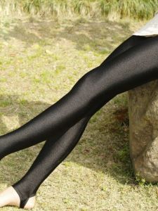 Spring Autumn Thin Beauty Pants Womens Outdoor Wear Base Layer Pants Large Size Elastic Glossy Pants Footwear Slim Long Trousers Women Tight Fit