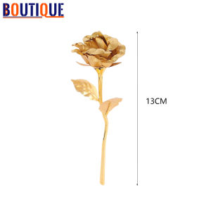 ดอกกุหลาบจำลองฟอยล์สีทอง5ชิ้นของขวัญวันครูวันวาเลนไทน์ดอกไม้กุหลาบนิรันดร์สีสันสดใสเรืองแสงชั่วนิรันดร์