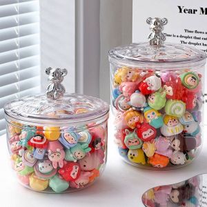 UUMIR Sức chứa lớn Hộp Trưng Bày búp bê Pop Mart Trong suốt Có Nắp Lọ kẹo ăn nhẹ  Thú Cưng Lọ đựng đồ trang trí nhỏ Đồ chơi