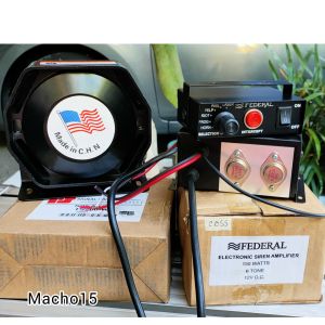 ▶WANG WANG◀ 6 Tones FEDERAL Siren 150 watts Complete Set with 200watts  SLIM SPEAKER HORN.